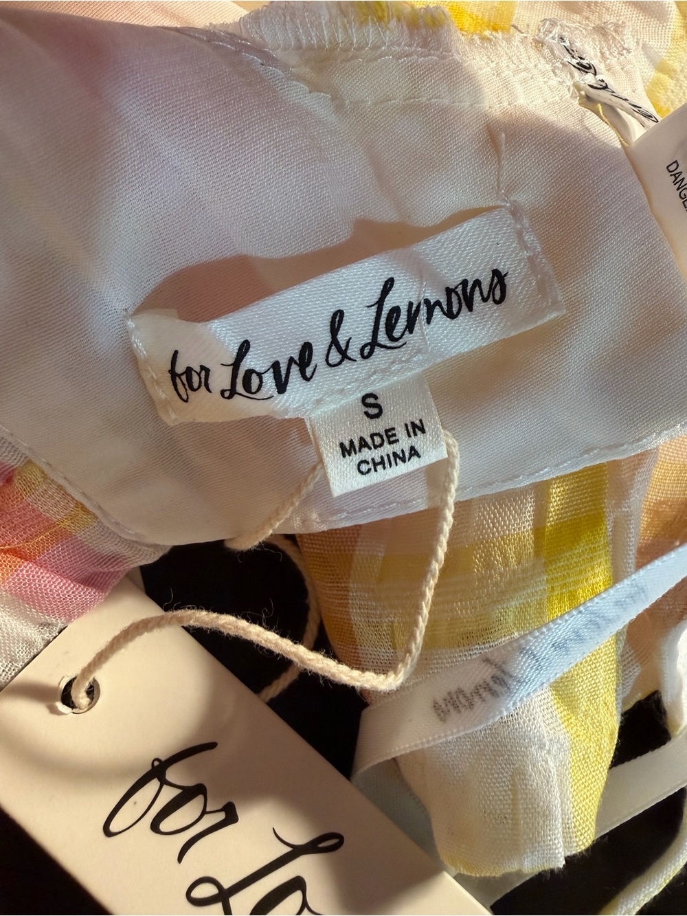 NWT For Love & Lemons ‘Rue’ Puff Sleeve Crop Top in Yellow & White Plaid Size S - Picture 8 of 16